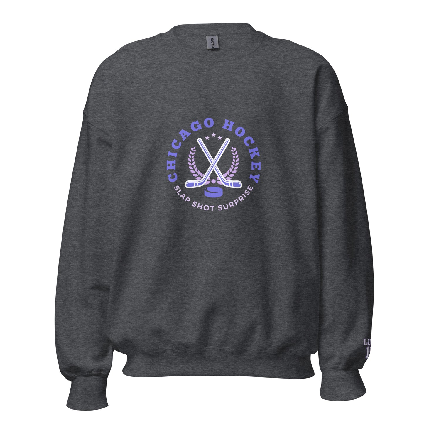 Chicago Hockey & Lupo Embroidery Sleeve Crewneck