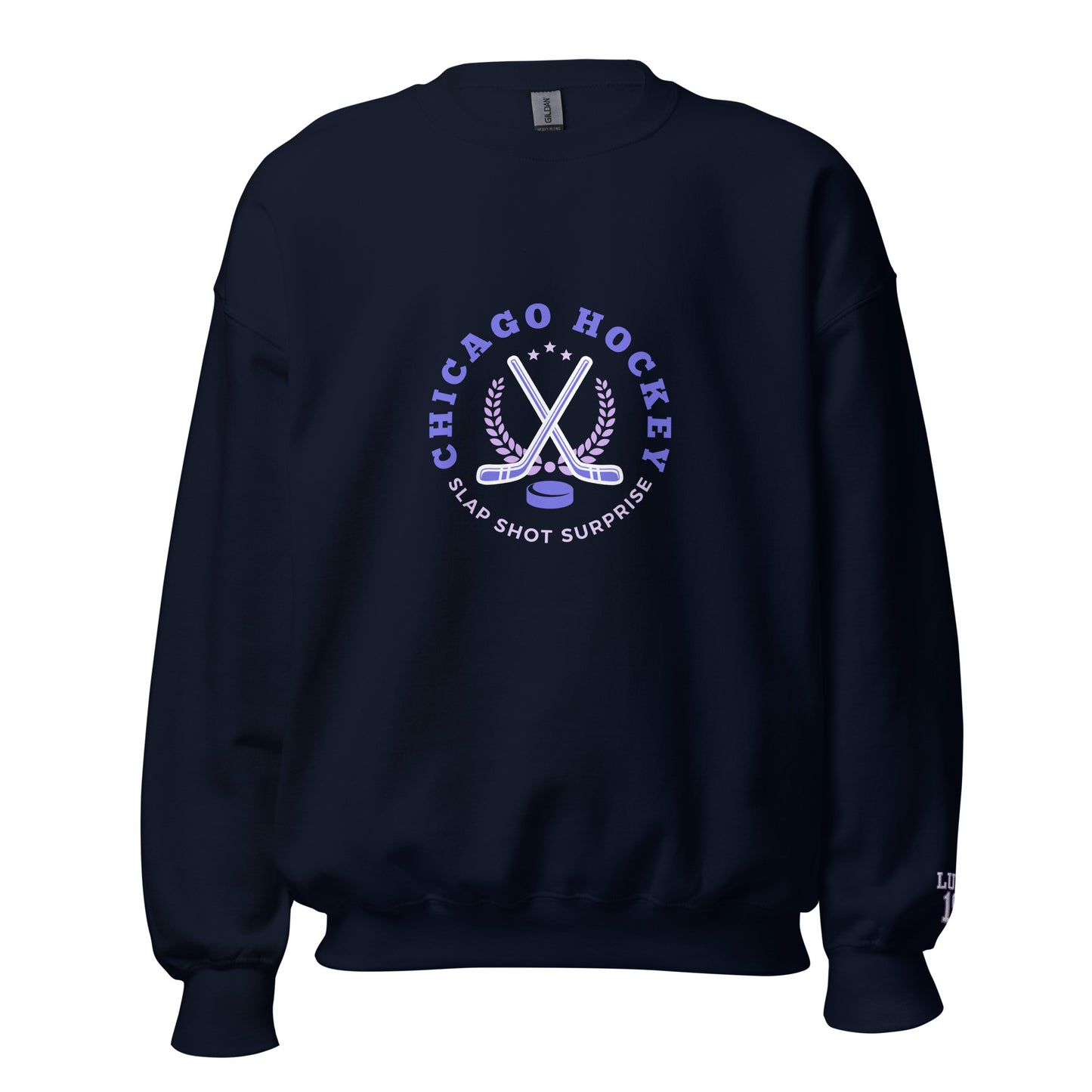 Chicago Hockey & Lupo Embroidery Sleeve Crewneck