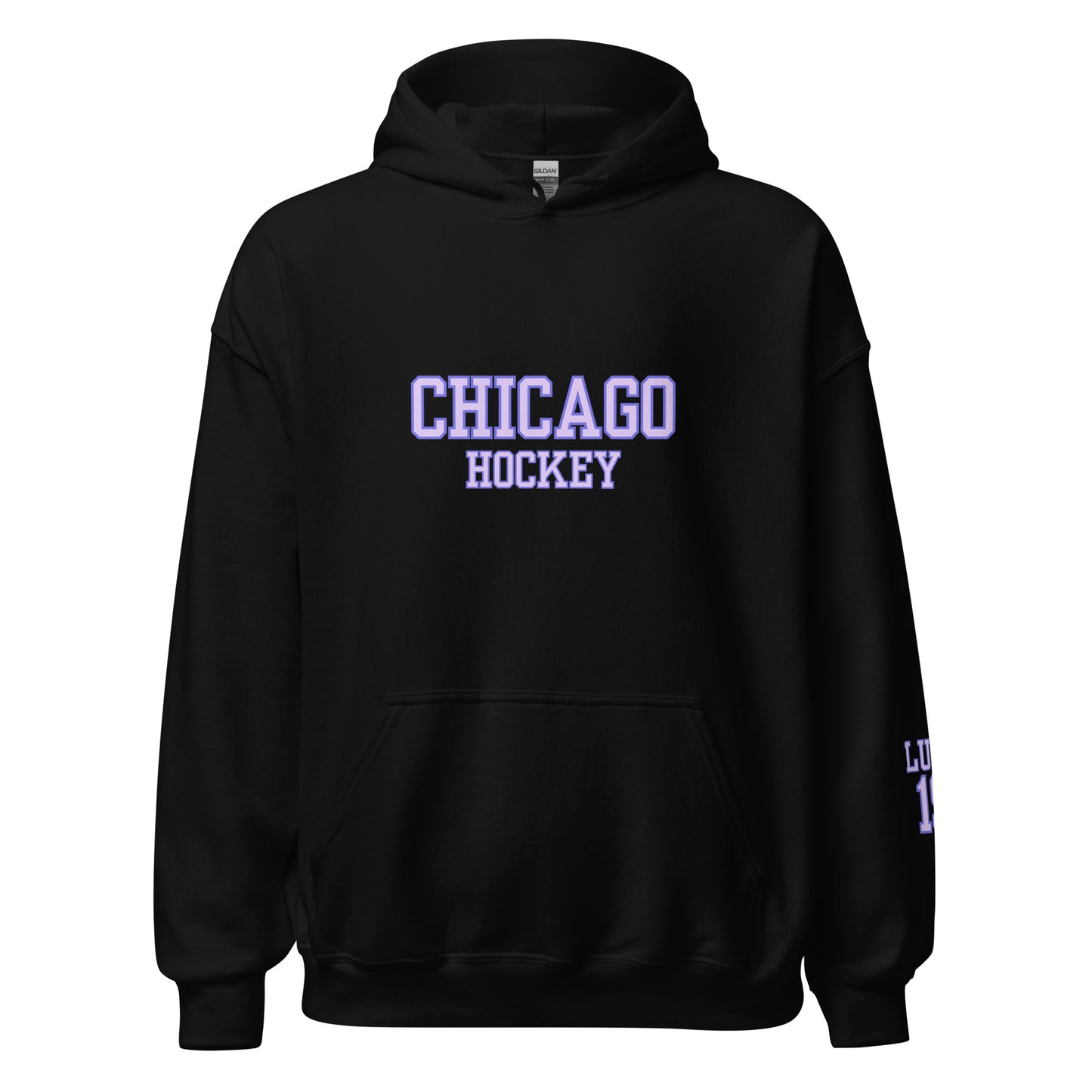 Chicago Hockey & Lupo Embroidery Sleeve Hoodie - Slap Shot Surprise