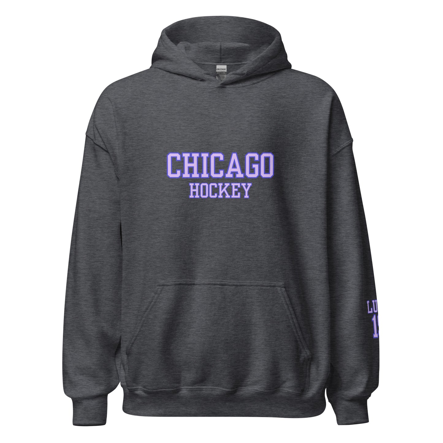 Chicago Hockey & Lupo Embroidery Sleeve Hoodie - Slap Shot Surprise