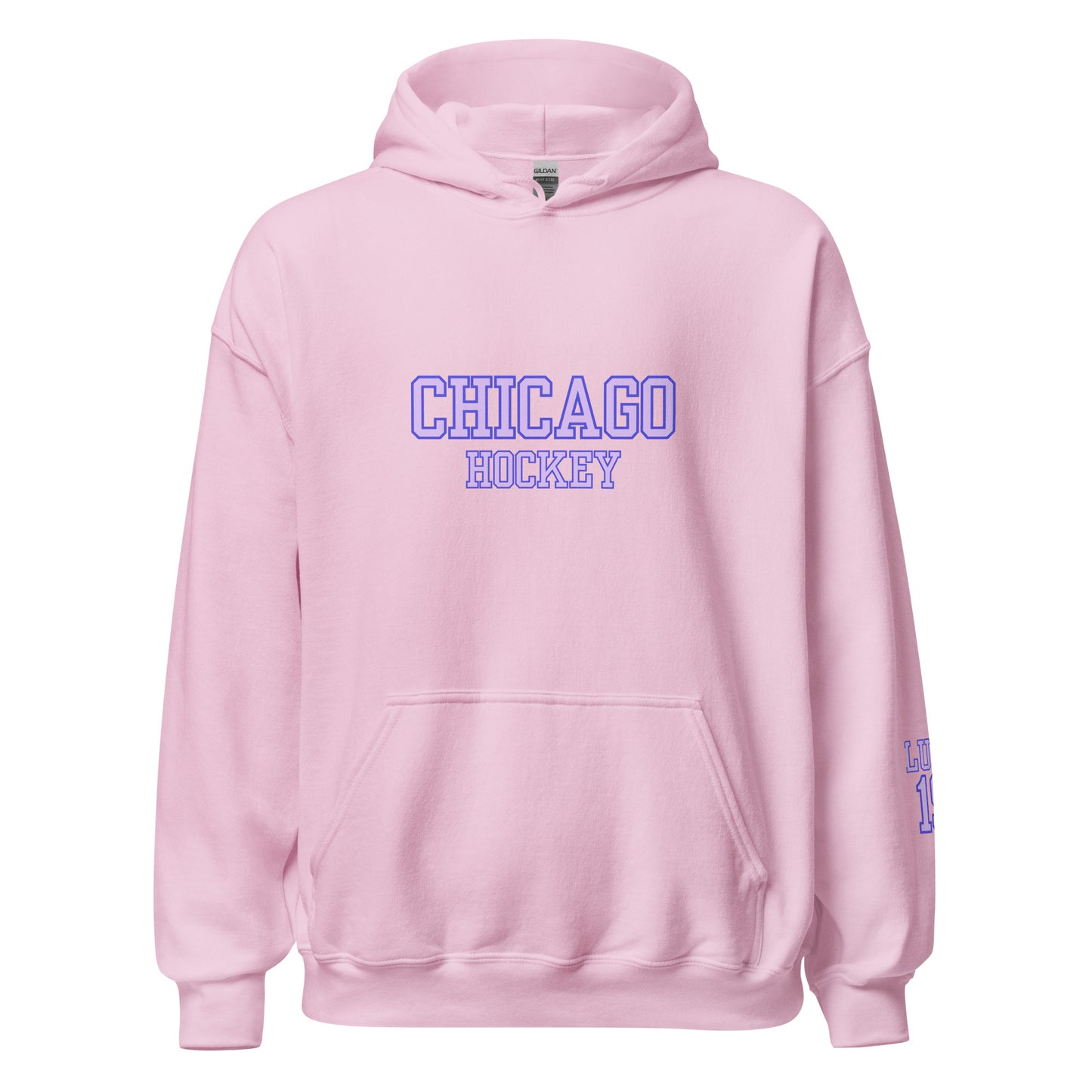 Chicago Hockey & Lupo Embroidery Sleeve Hoodie - Slap Shot Surprise