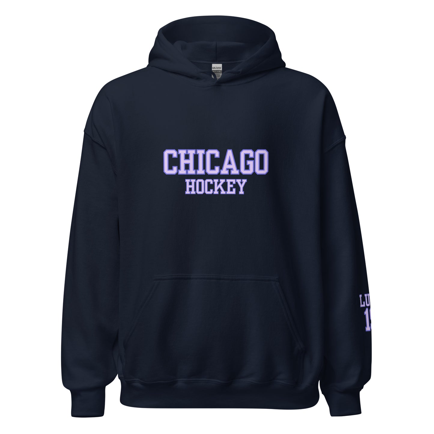 Chicago Hockey & Lupo Embroidery Sleeve Hoodie - Slap Shot Surprise