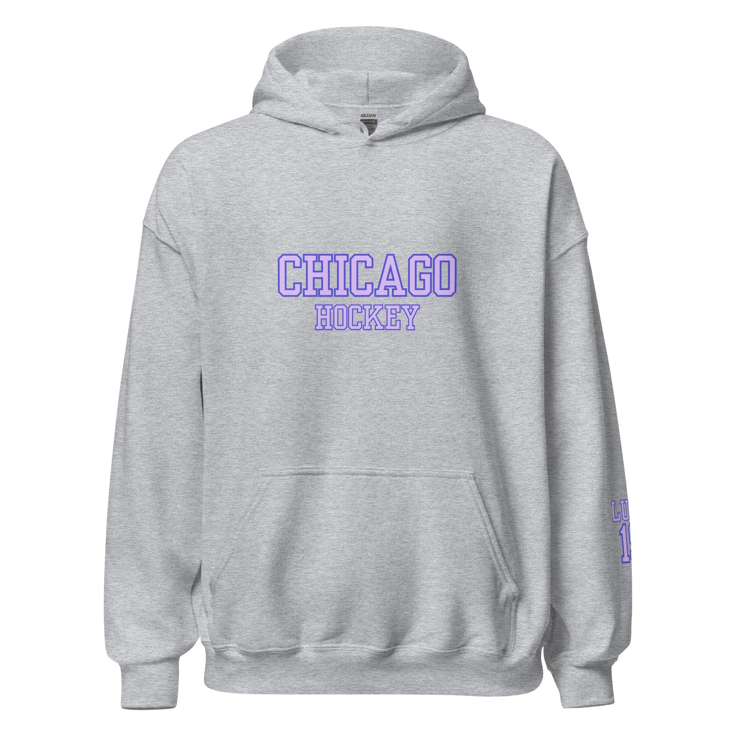 Chicago Hockey & Lupo Embroidery Sleeve Hoodie - Slap Shot Surprise