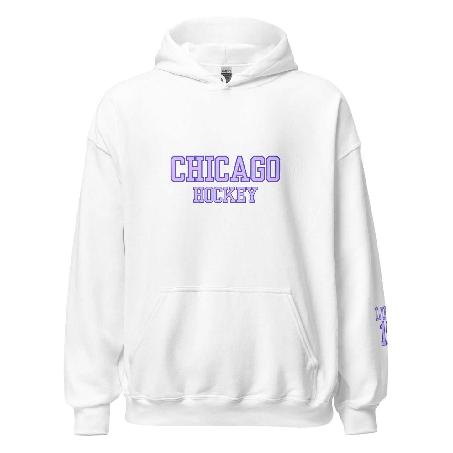 Chicago Hockey & Lupo Embroidery Sleeve Hoodie - Slap Shot Surprise